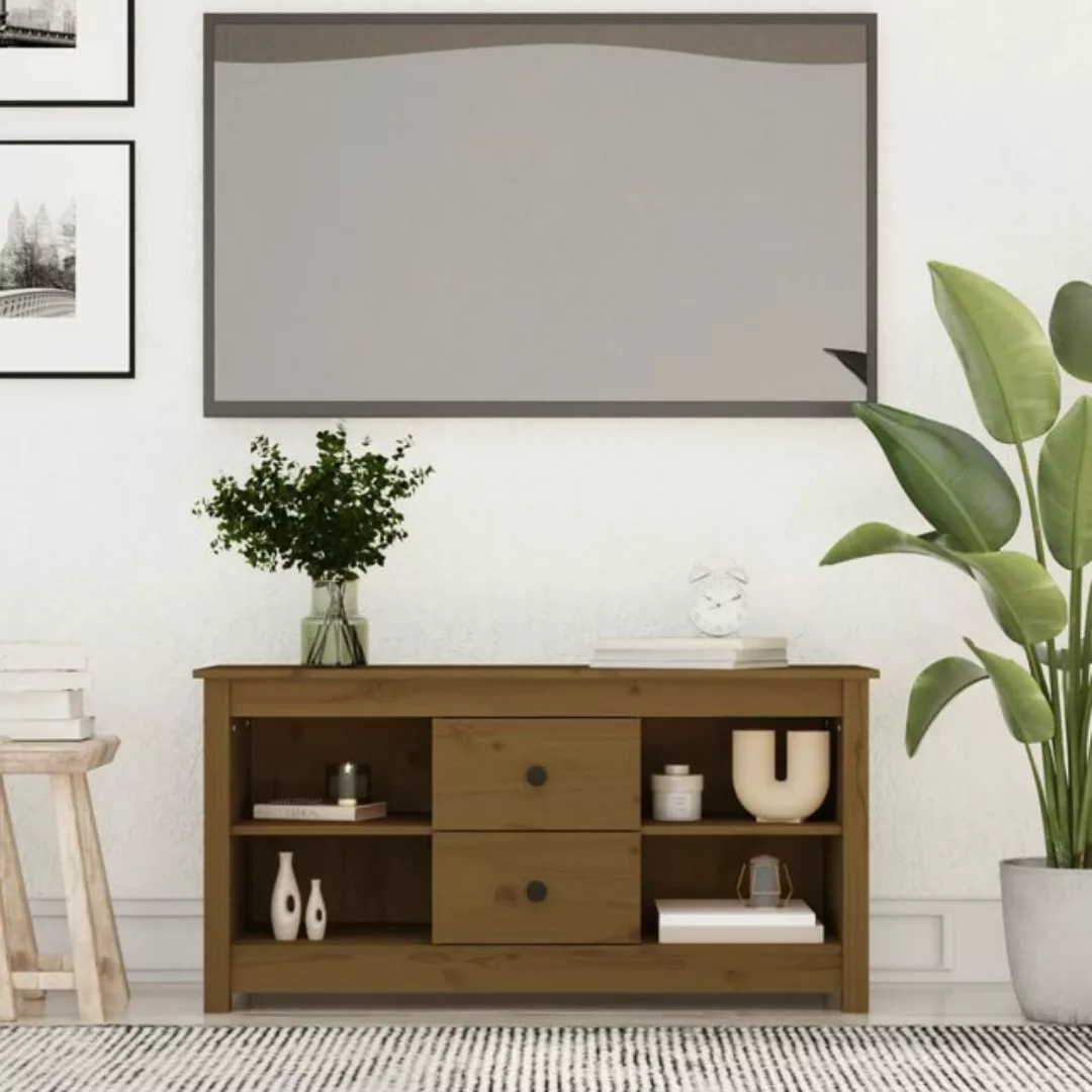 vidaXL TV-Schrank TV-Schrank Honigbraun 103x36,5x52 cm Massivholz Kiefer (1 günstig online kaufen