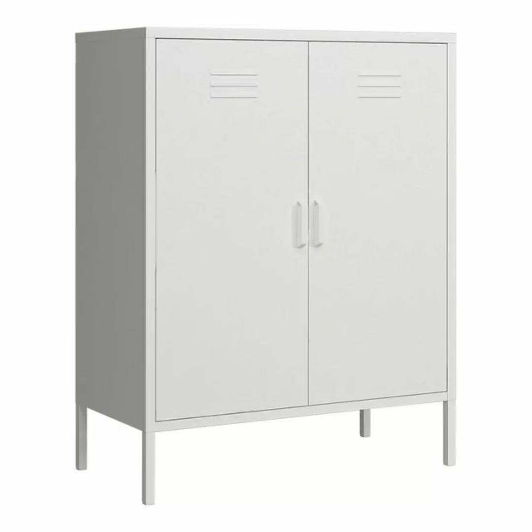 en.casa Aktenschrank »Pyhäranta« mit 2 Türen Metall 102x80x40 cm Weiß günstig online kaufen