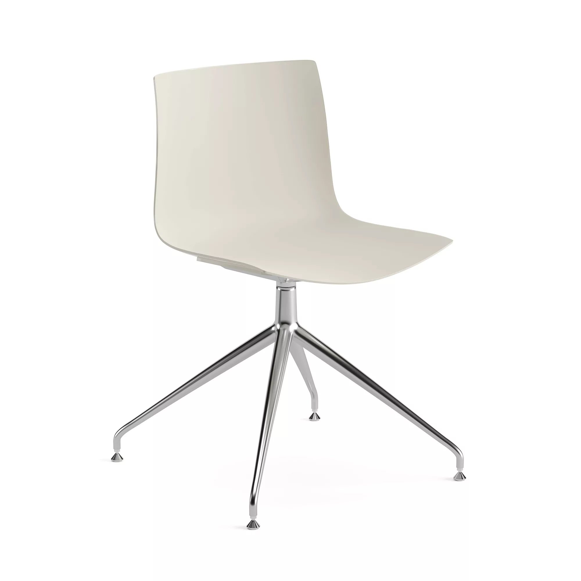 Arper - Catifa 46 0368 Stuhl einfarbig mit Sternfuß - beige/Außenschale glä günstig online kaufen