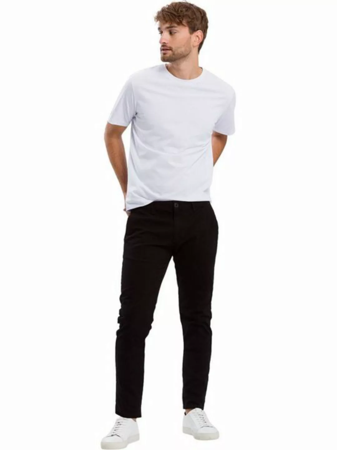 Cross Jeans Herren Slim Tapered Chino Hose Tapered Fit Schwarz günstig online kaufen