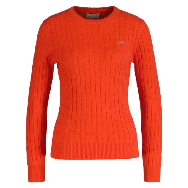 Gant Sweater Damen Pullover - STRETCH COTTON CABLE C-NECK günstig online kaufen