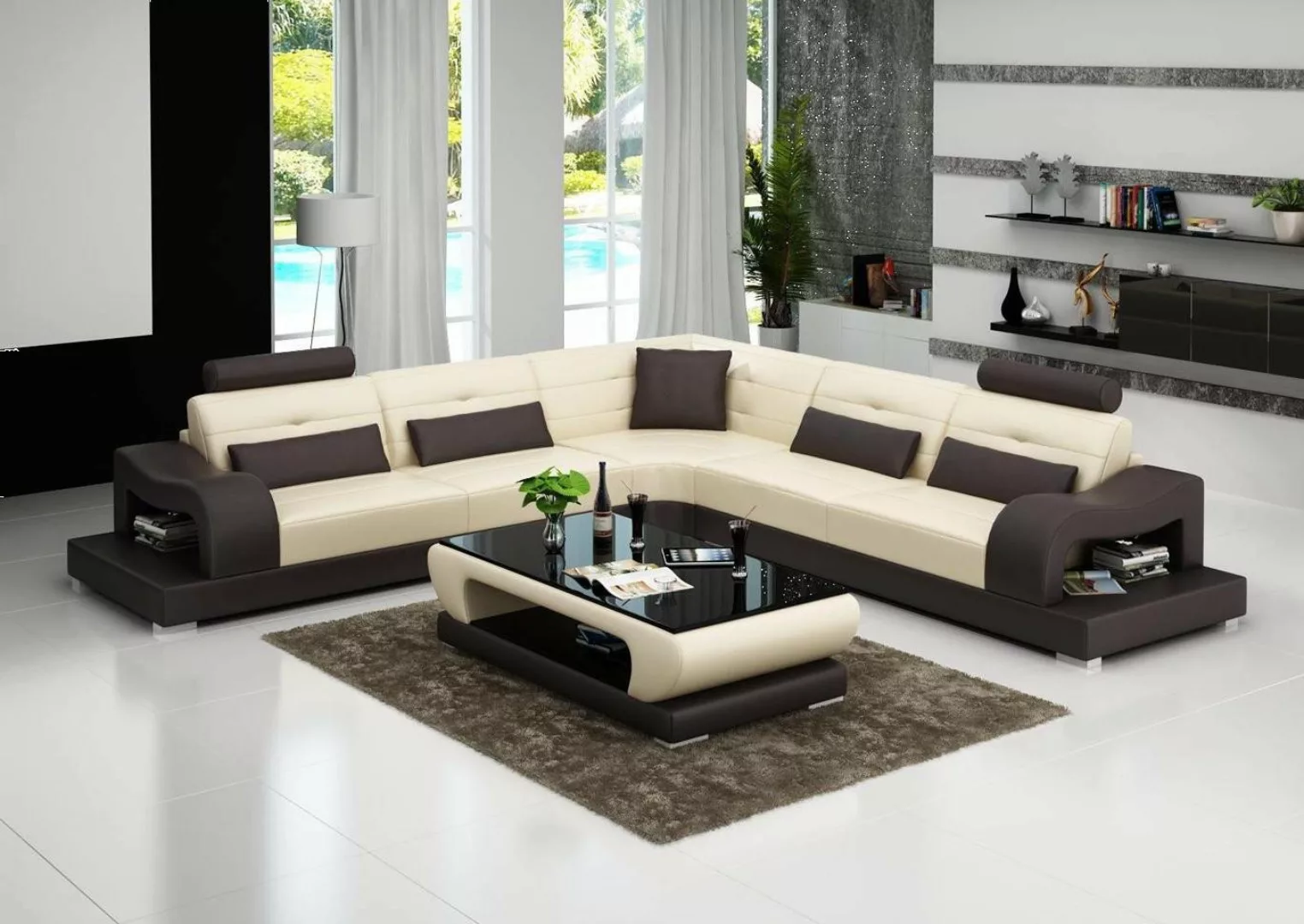 Xlmoebel Ecksofa Ledersofa in L-Form mit modernem Design und Ecksofa-Stil, günstig online kaufen