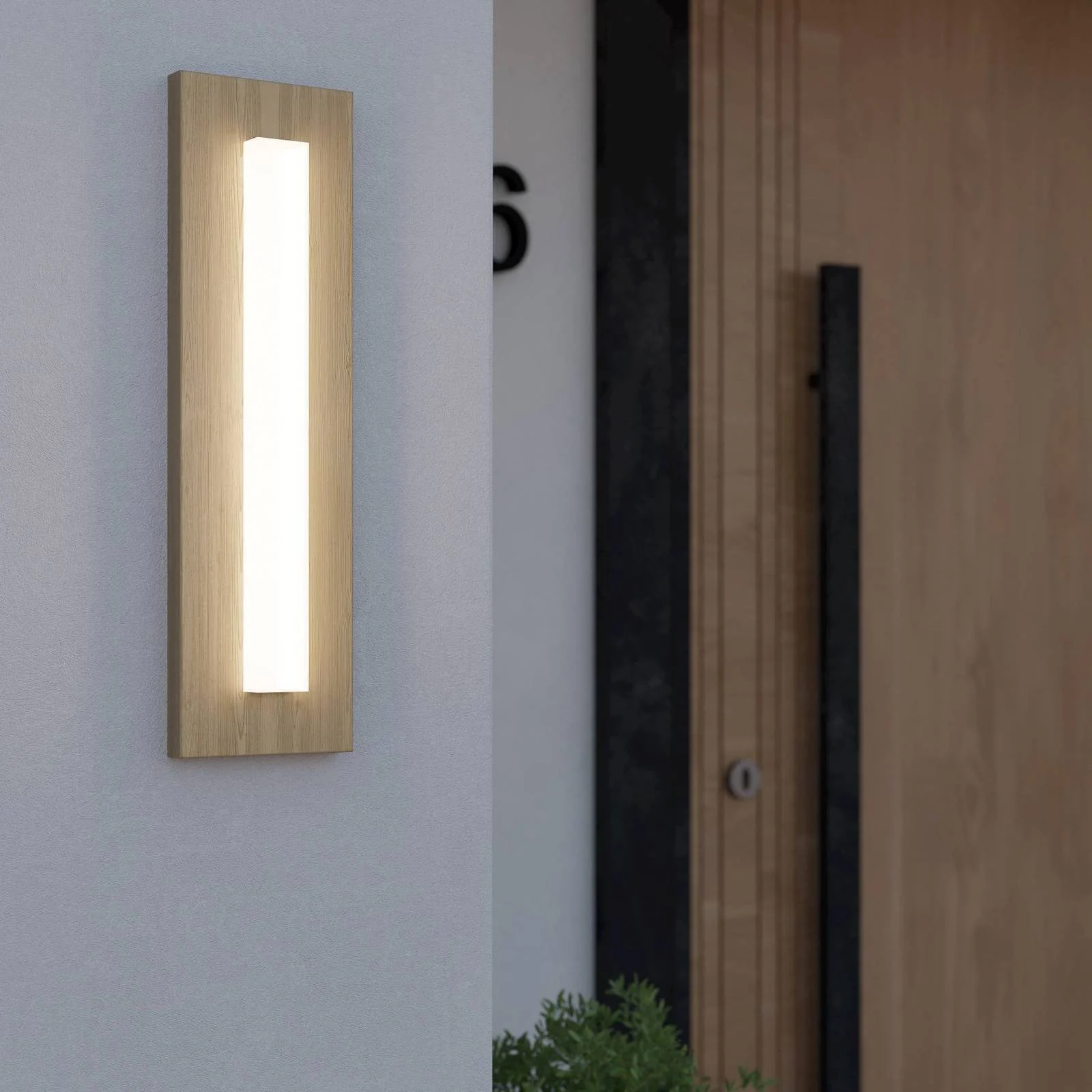 LED-Außenwandleuchte Bitetto in Holzoptik günstig online kaufen