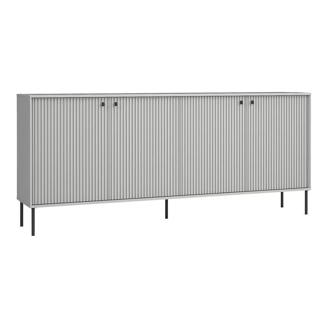 Sideboard 207cm in grau mit gerillter Front IPSWICH-166 günstig online kaufen