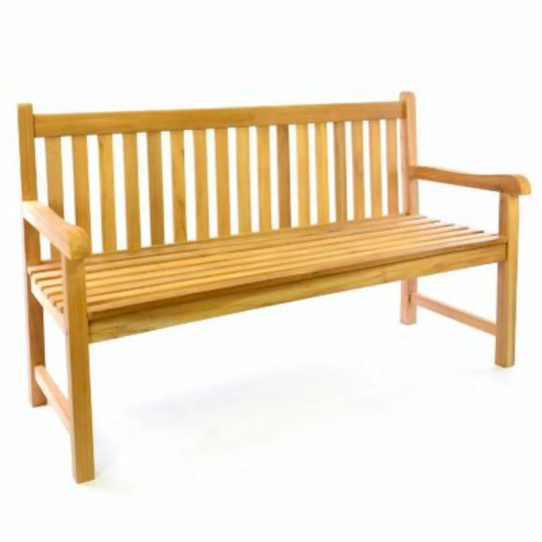 VCM 3-Sitzer Gartenbank Parkbank hochwertig Teak Holz A++ natur 150cm braun günstig online kaufen
