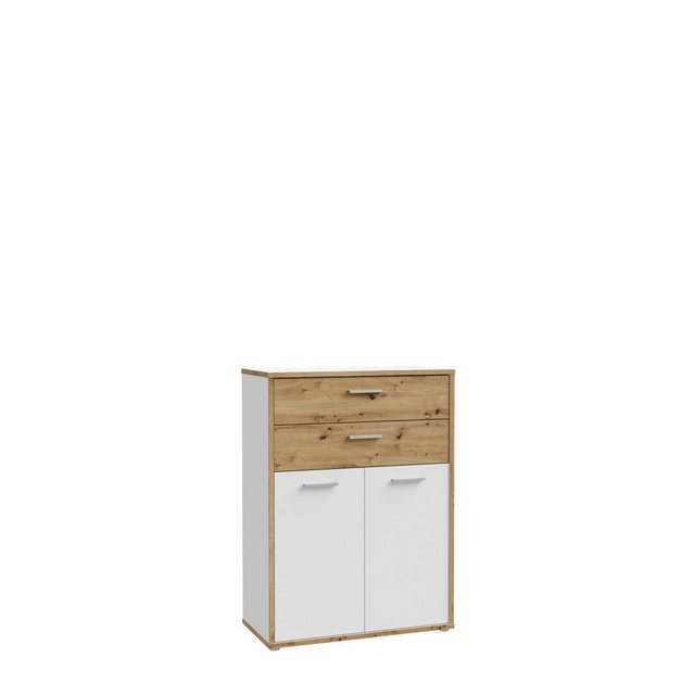 freiraum Stauraumschrank Keflavik in braun,weiß - 84,5x115,1x41,5cm (BxHxT) günstig online kaufen