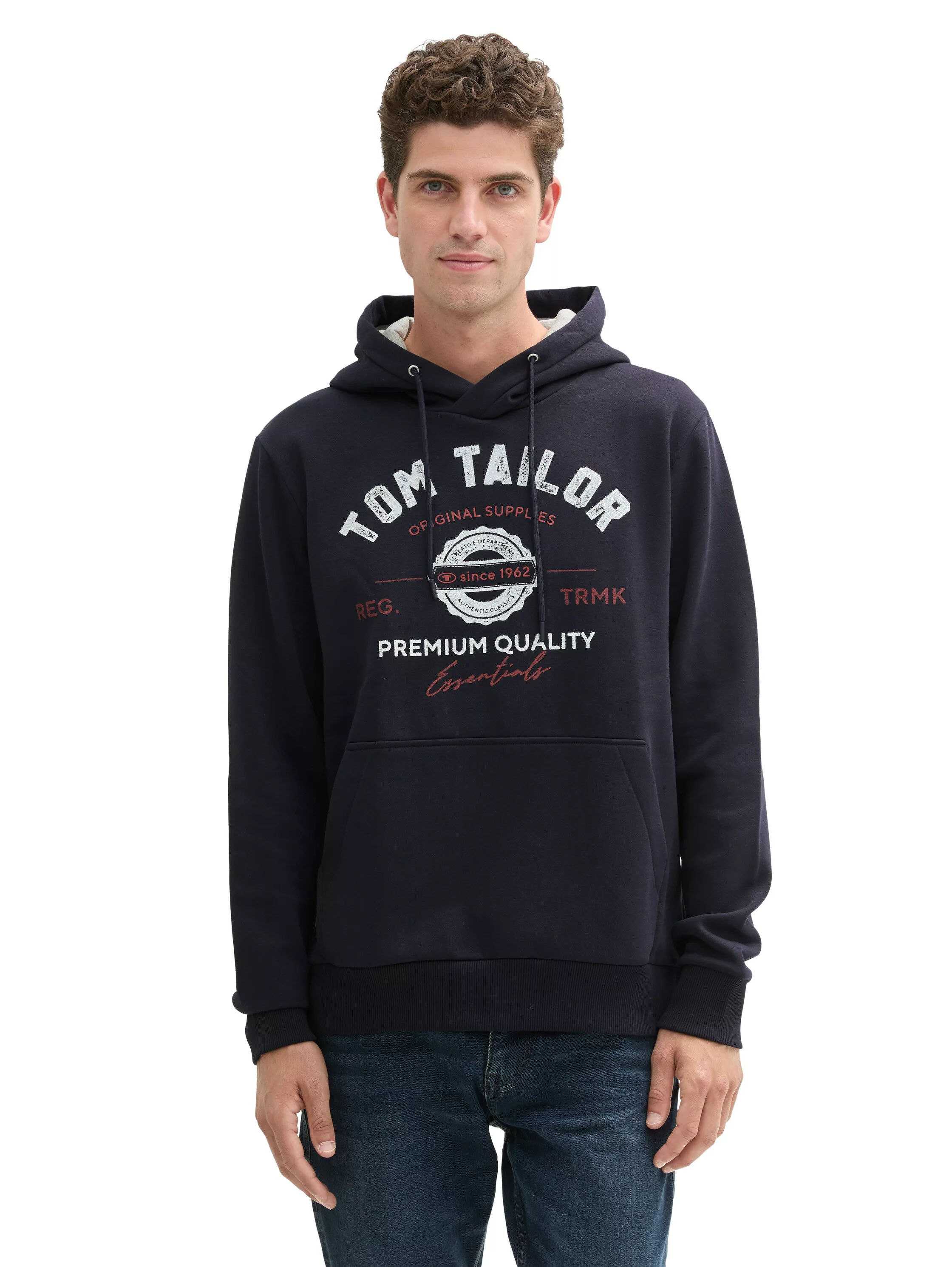 Tom Tailor Herren Kapuzenpullover PRINT - Regular Fit günstig online kaufen