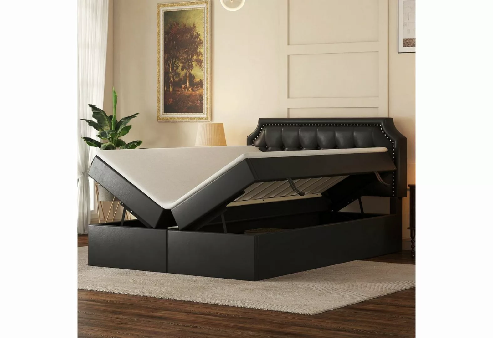 OKWISH Polsterbett hydraulisches Zwei-Wege-Bett, minimalistisches Design (m günstig online kaufen