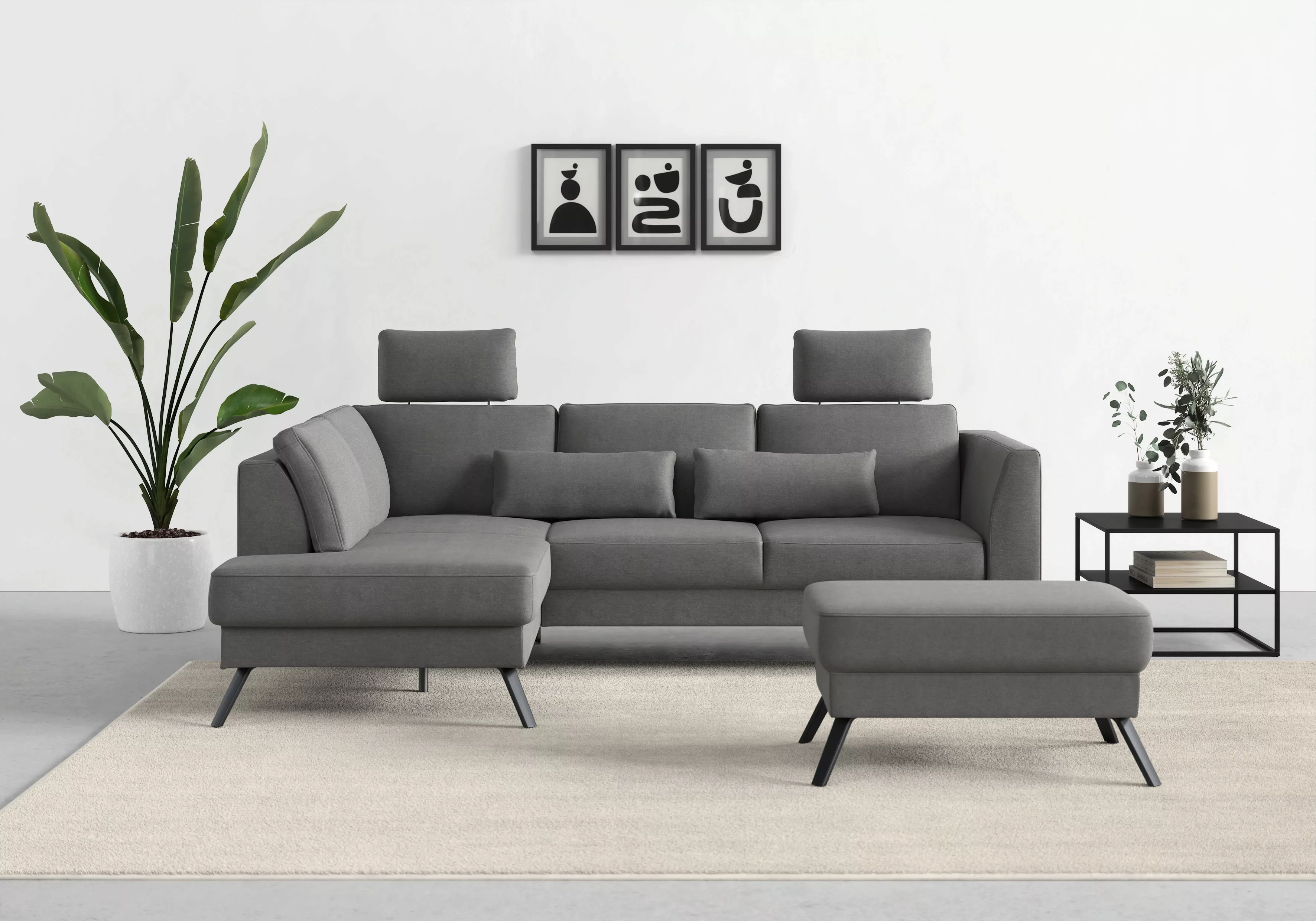 sit&more Ecksofa "Lindholm L-Form", mit Sitztiefenverstellung und Federkern günstig online kaufen