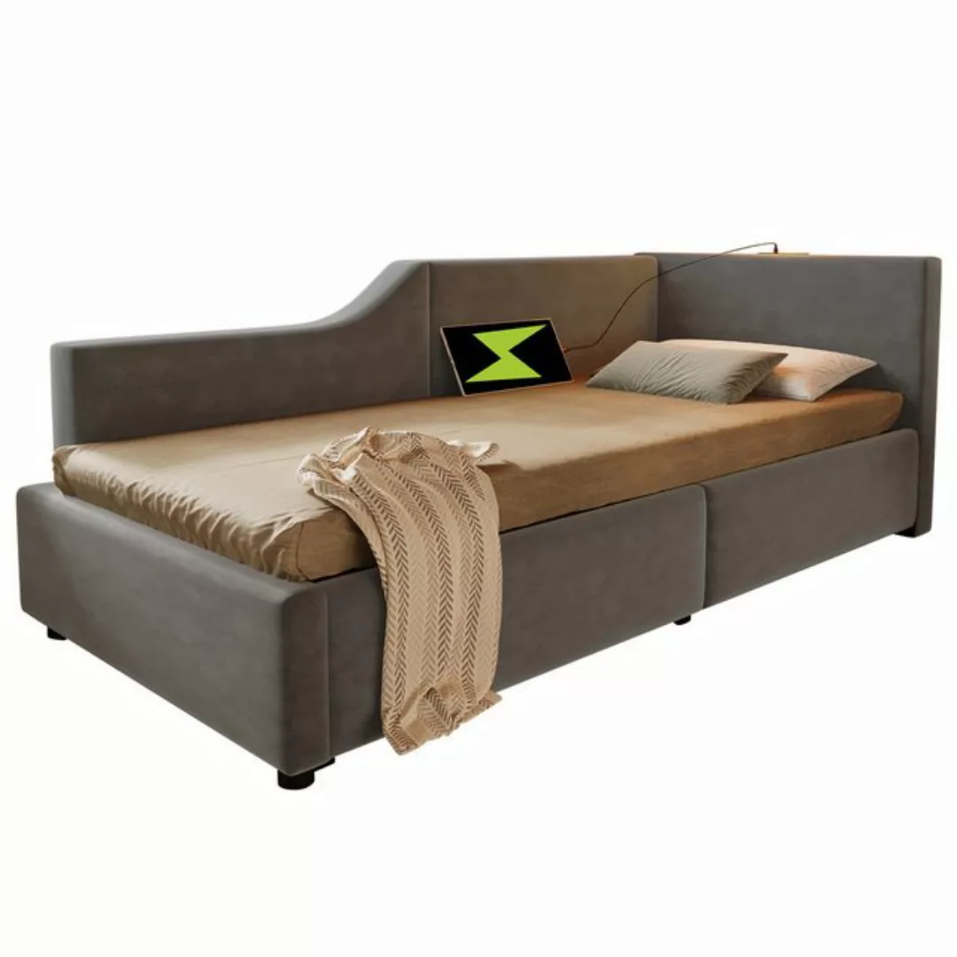 HAUSS SPLOE Schlafsofa 90x190cm mit hydraulischem Stauraum, Leselicht, Lade günstig online kaufen