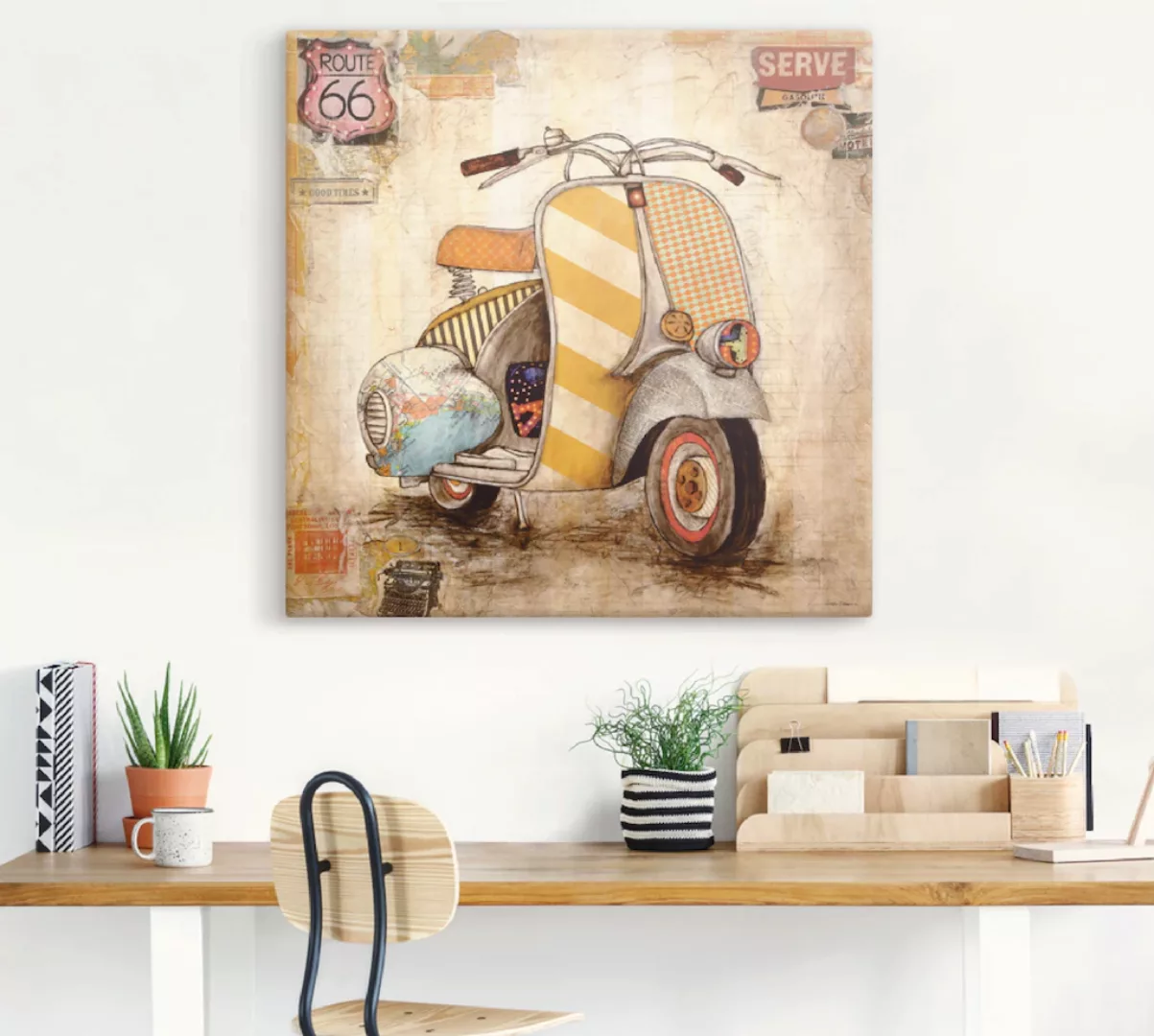 Artland Leinwandbild "Drum herum I", Motorräder & Roller, (1 St.), auf Keil günstig online kaufen