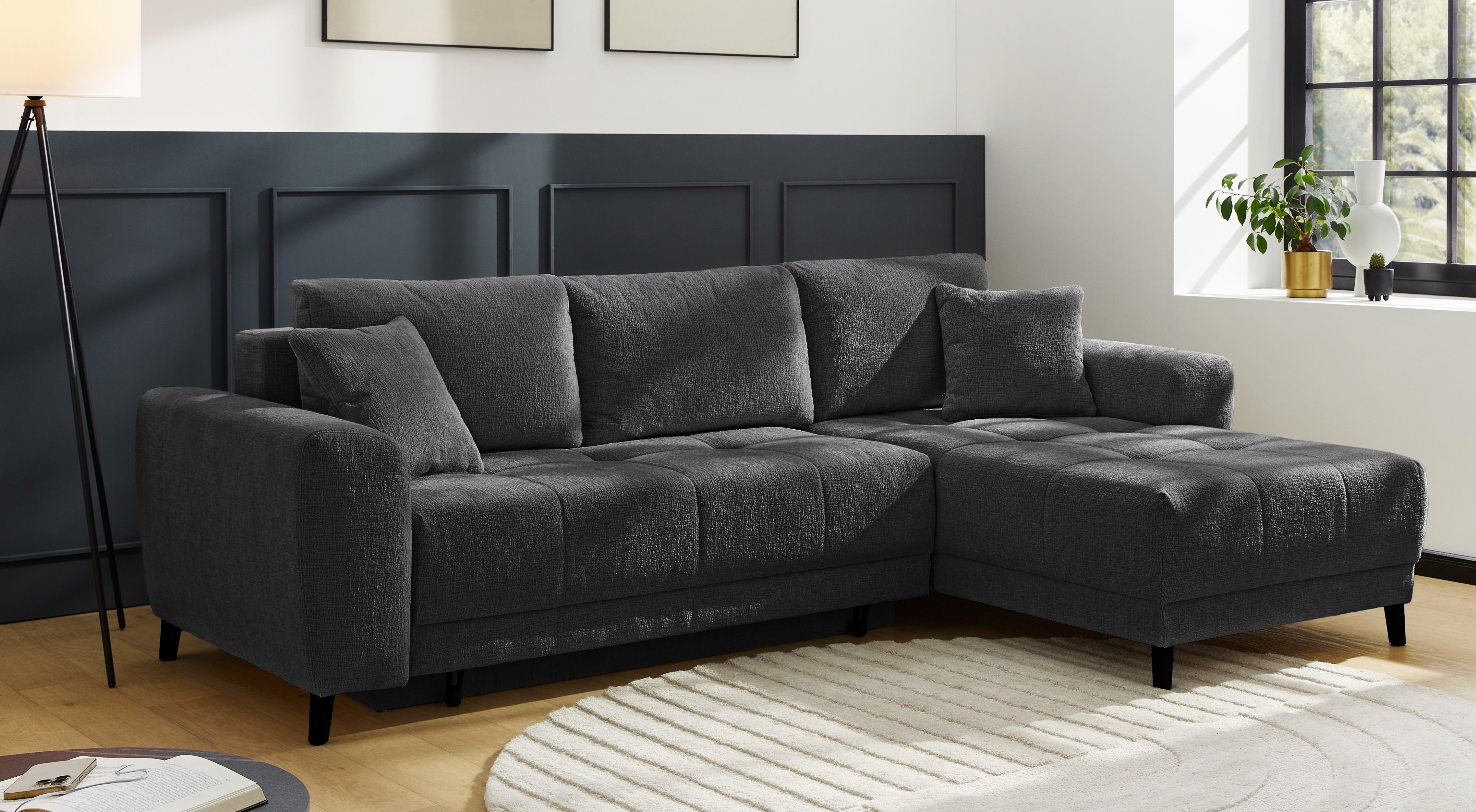 Jockenhöfer Gruppe Ecksofa »Beverly, inklusive Bettfunktion«, Stauraum / Be günstig online kaufen