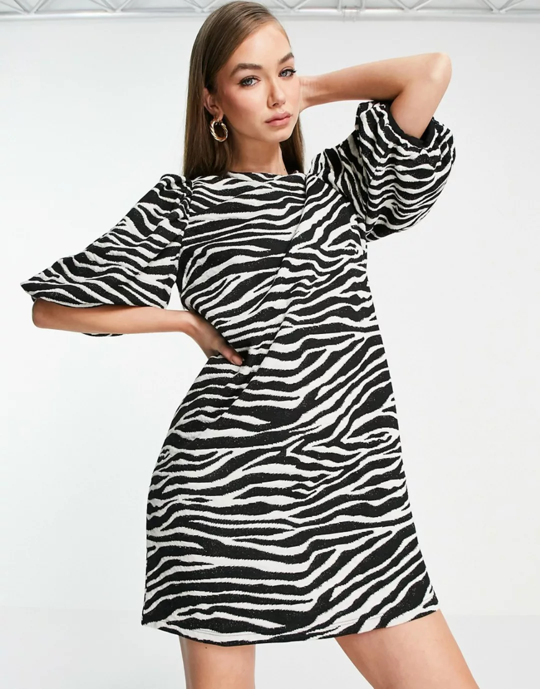 Y.A.S – Minikleid mit Zebramuster-Mehrfarbig günstig online kaufen