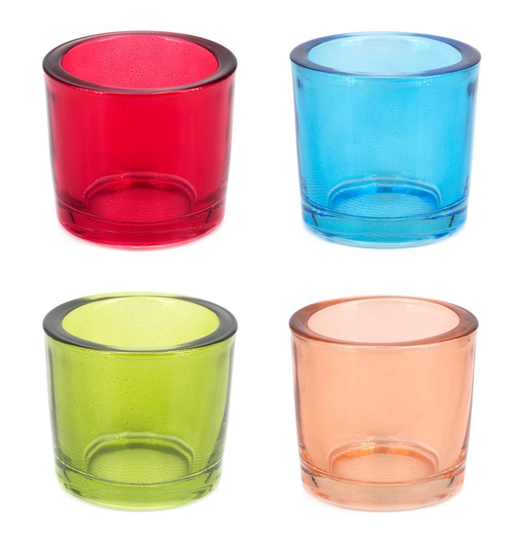 Creativery Teelichthalter, Teelichthalter Glas 6,5x6cm bunt günstig online kaufen