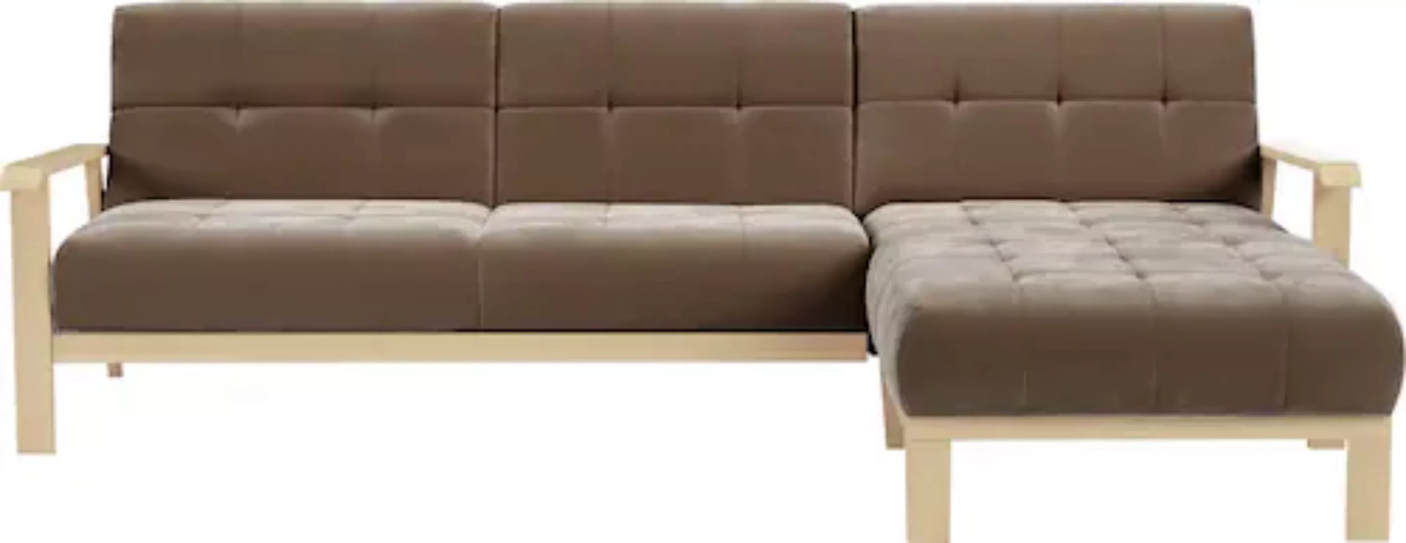 sit&more Ecksofa "Billund L-Form", Armlehnen aus Buchenholz in natur, versc günstig online kaufen