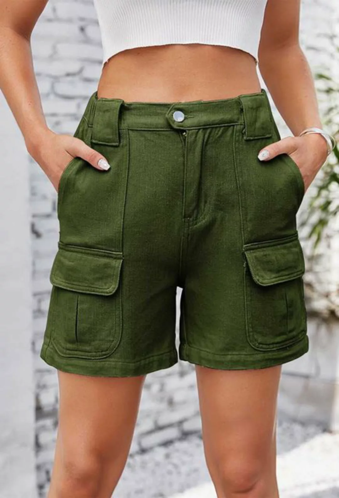 SEGUEN Jeansshorts Gewaschene Denim-Shorts mit elastischem Bund (Trendy Mod günstig online kaufen