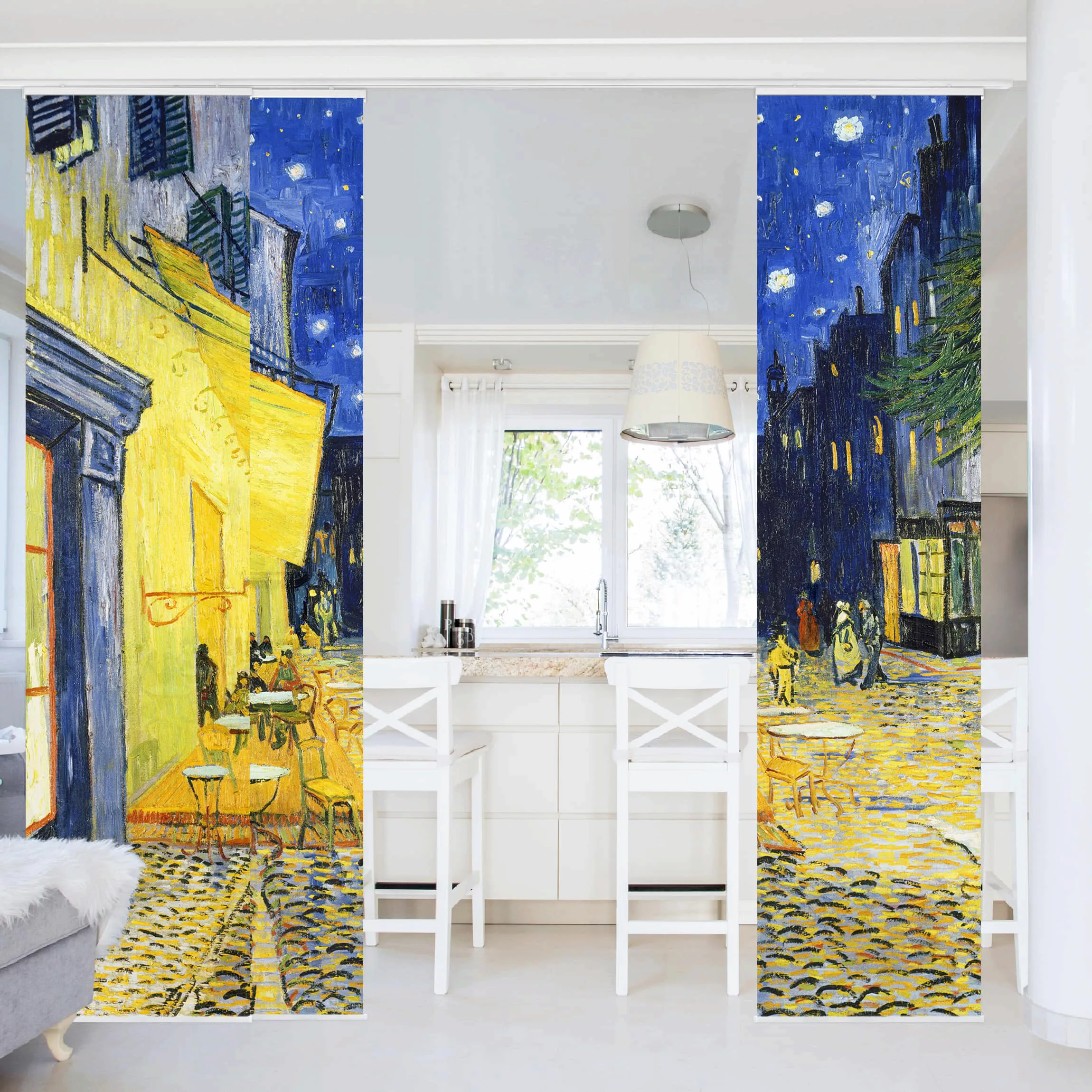 Schiebegardinen Set Architektur & Skyline Vincent van Gogh - Café-Terrasse günstig online kaufen
