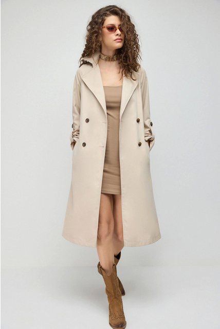 No Matter What Trenchcoat Beige Gürtel Langer Trenchcoat günstig online kaufen