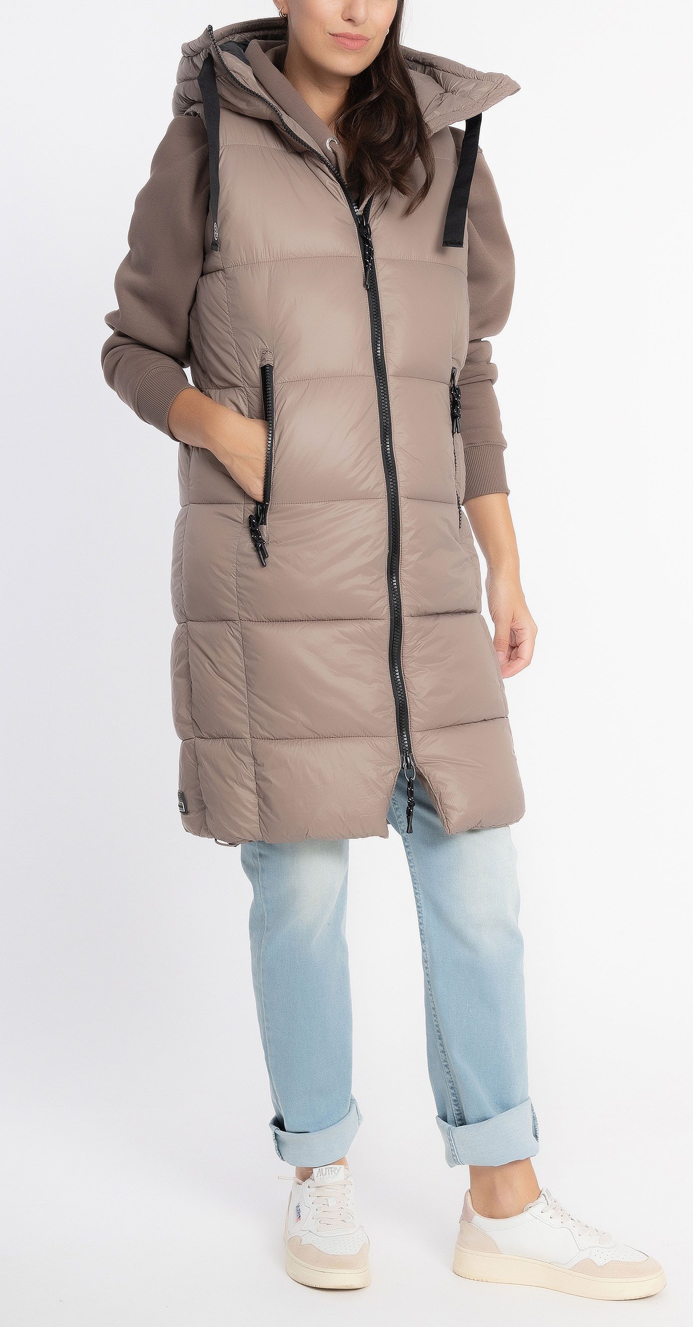 SUBLEVEL Steppweste Damen mit Kapuze Waistcoat günstig online kaufen