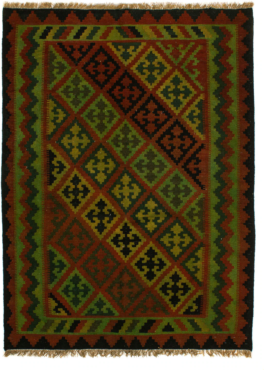 morgenland Wollteppich »Kelim - Oriental - 197 x 148 cm - dunkelgrün«, rech günstig online kaufen