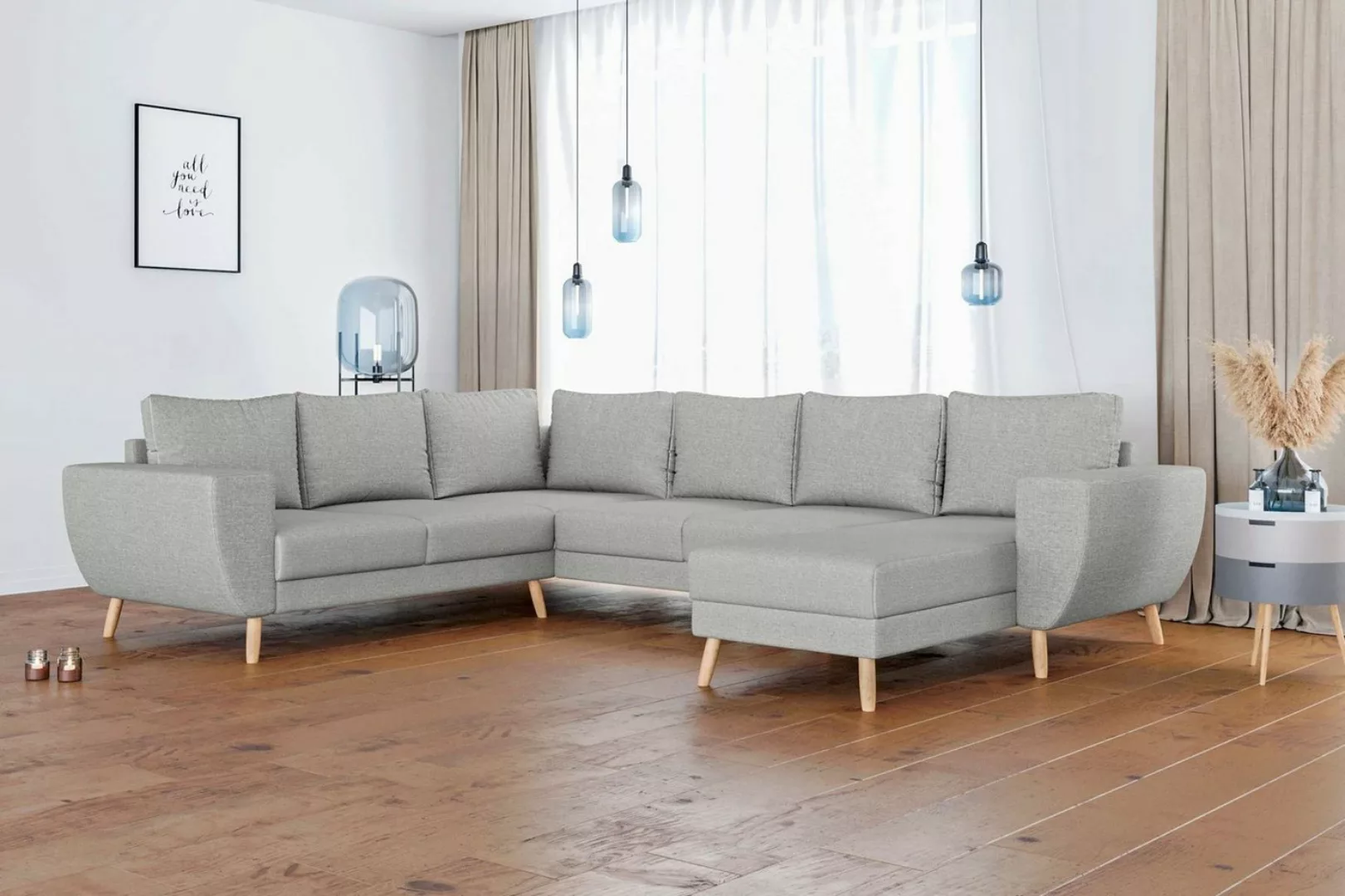 Stylefy Wohnlandschaft Apollo, Sofa, U-Form, Wellenfederung günstig online kaufen