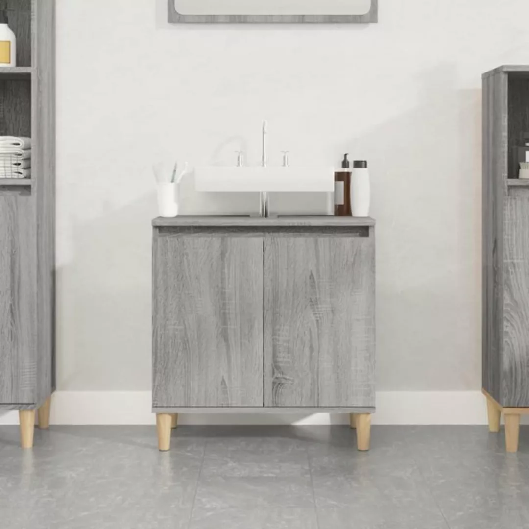 vidaXL Badezimmerspiegelschrank Waschbeckenunterschrank Grau Sonoma 58x33x6 günstig online kaufen