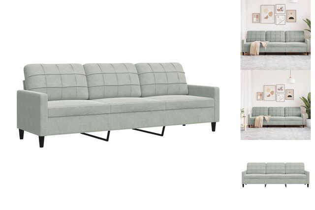 vidaXL Sofa 3-Sitzer-Sofa Hellgrau 210 cm Samt günstig online kaufen