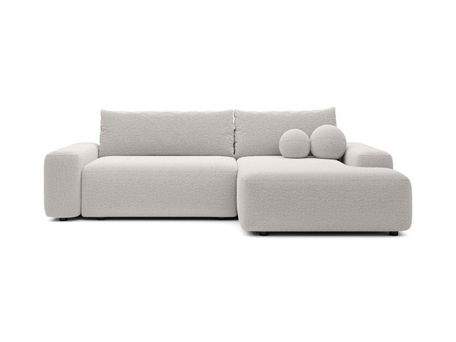 Goldstoff Ecksofa POOL Bouclé Stoff, Schlafsofa 264 cm, L-Form, Eckcouch mi günstig online kaufen