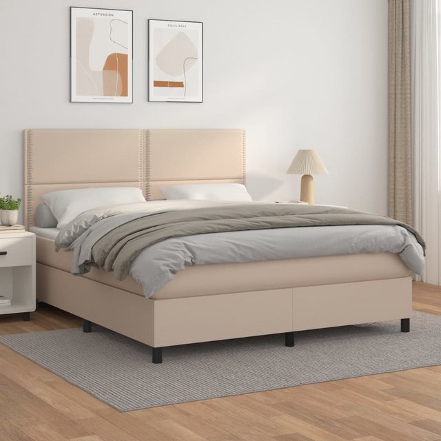 vidaXL Boxspringbett Bett Boxspringbett mit Matratze Kunstleder (160 x 200 günstig online kaufen