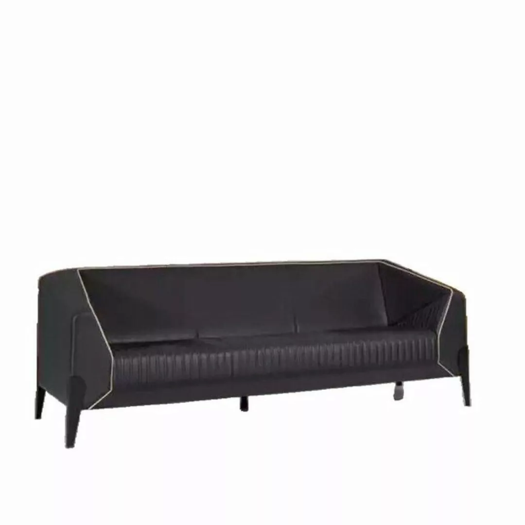 JVmoebel Sofa Schwarzes Ledersofa Büromöbel Wohnzimmer Neue Couch Luxus Pol günstig online kaufen