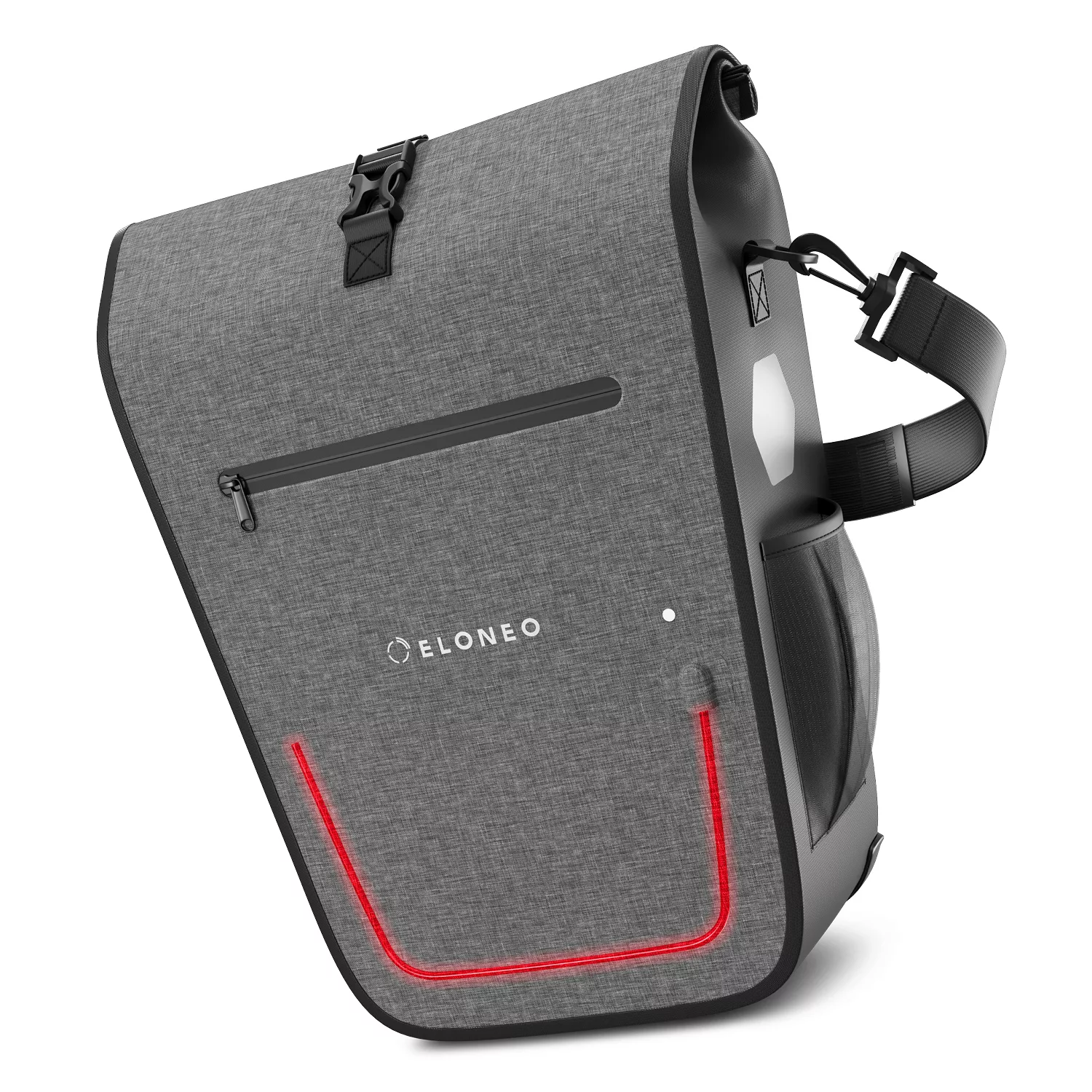 eloneo Fahrradtasche für Laptop, wasserdicht mit LED, 25L, Grau günstig online kaufen