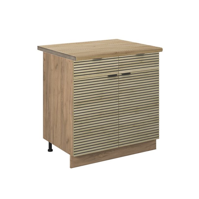 Vicco Unterschrank Fame-Line, Eiche Paneel/Goldkraft Eiche, 80 cm, AP Eiche günstig online kaufen