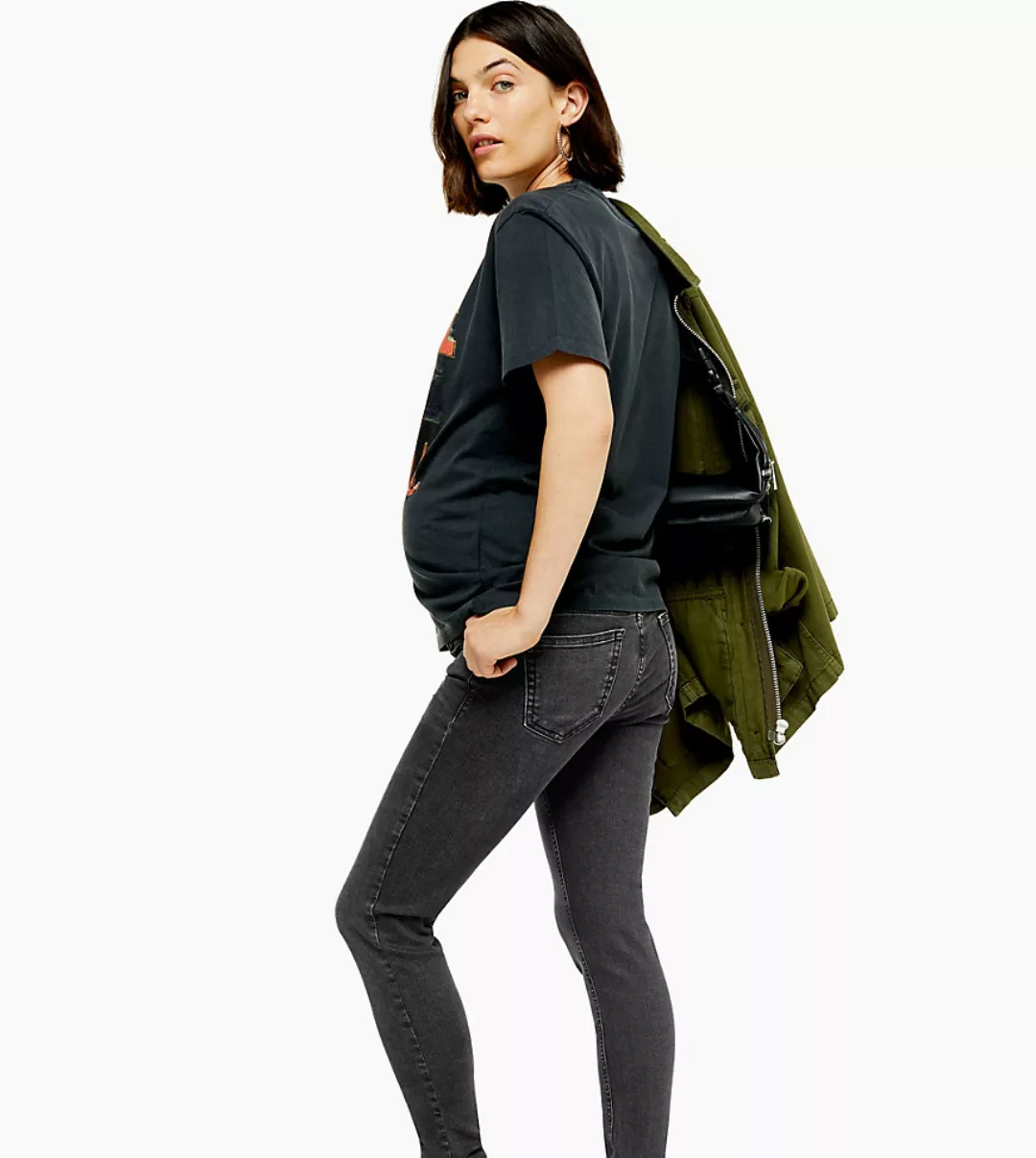 Topshop Maternity – Jamie – Eng geschnittene Jeans mit Überbauchbund in ver günstig online kaufen