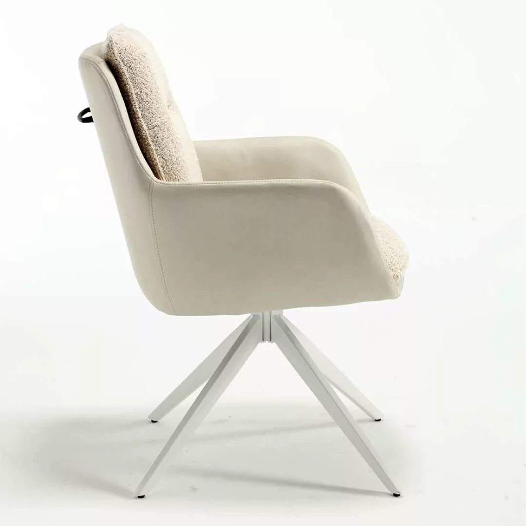 Esszimmer Armlehnenstuhl Set in Cremefarben Weiß (2er Set) günstig online kaufen