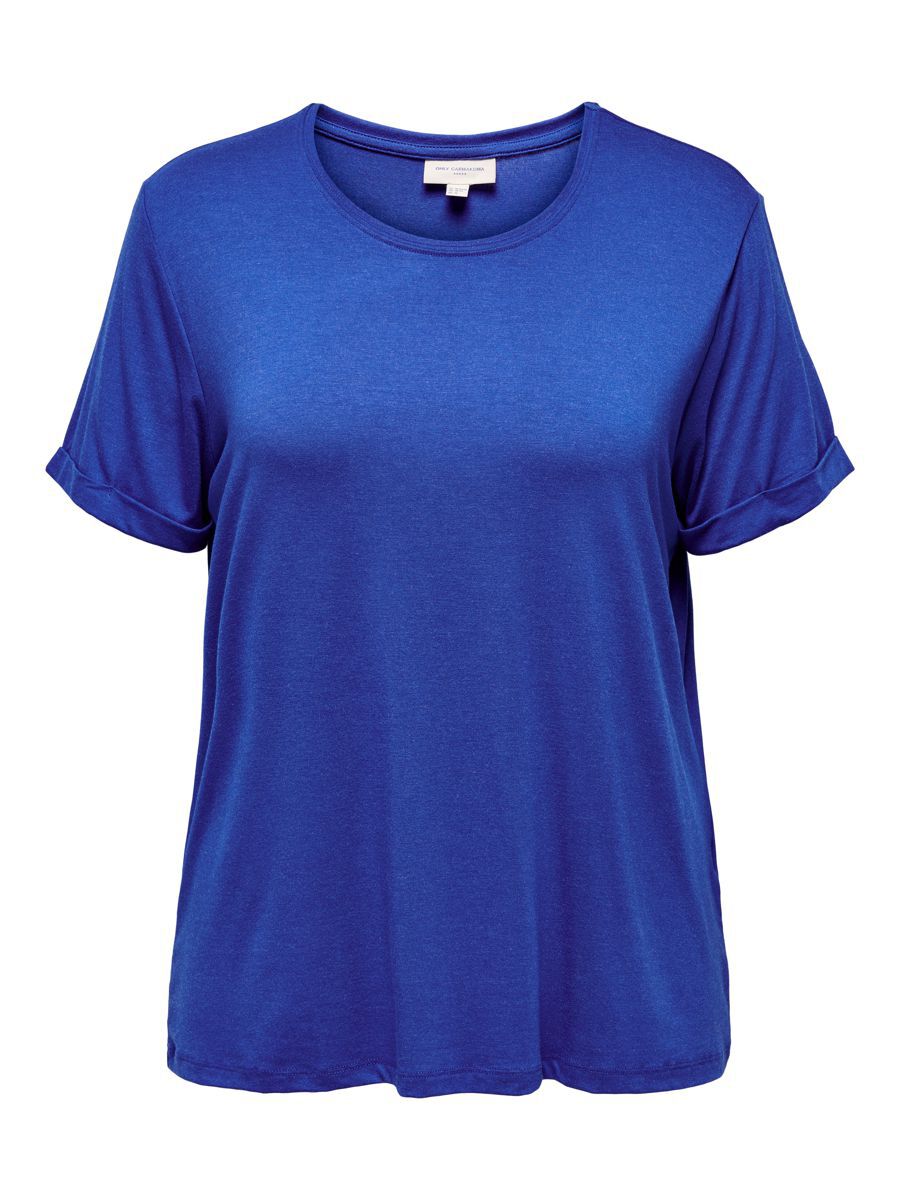 ONLY Einfarbiges Curvy T-shirt Damen Blau günstig online kaufen