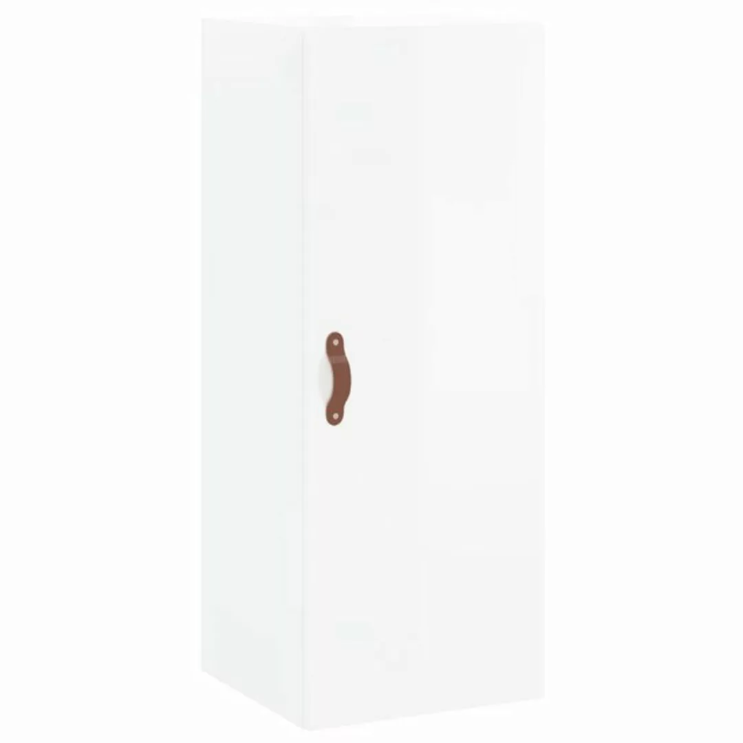 vidaXL Hängeschrank Wandschrank Hochglanz-Weiß 34,5x34x90 cm Hängeschrank günstig online kaufen