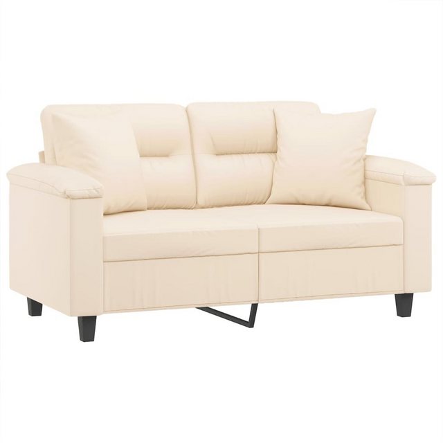 vidaXL Sofa 2-Sitzer-Sofa mit Kissen Beige 120 cm Mikrofasergewebe günstig online kaufen