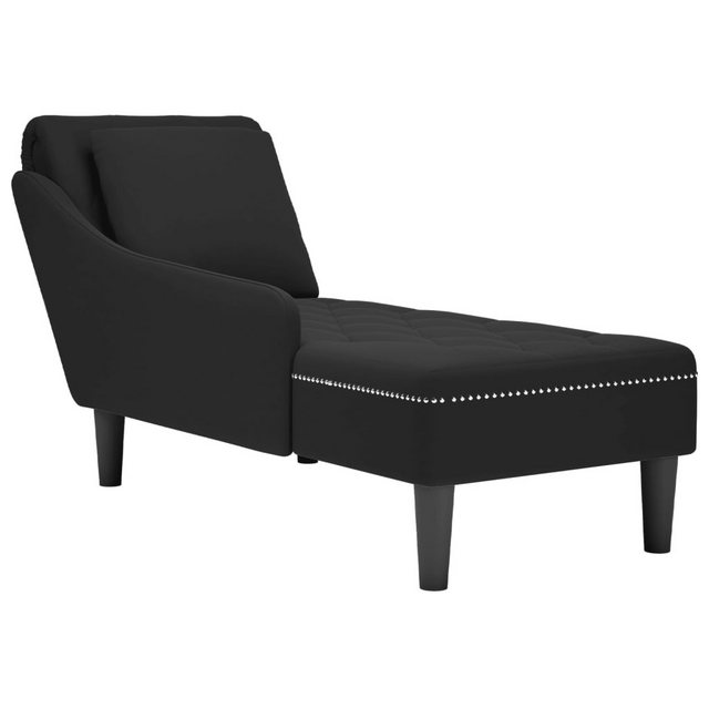 vidaXL Chaiselongue Chaiselongue mit Kissen und Rechter Armlehne Schwarz Sa günstig online kaufen