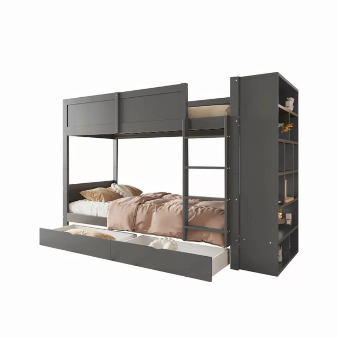 HAUSS SPOLE Etagenbett 90x200cm mit großem Stauraum, Schubladen und Schränk günstig online kaufen