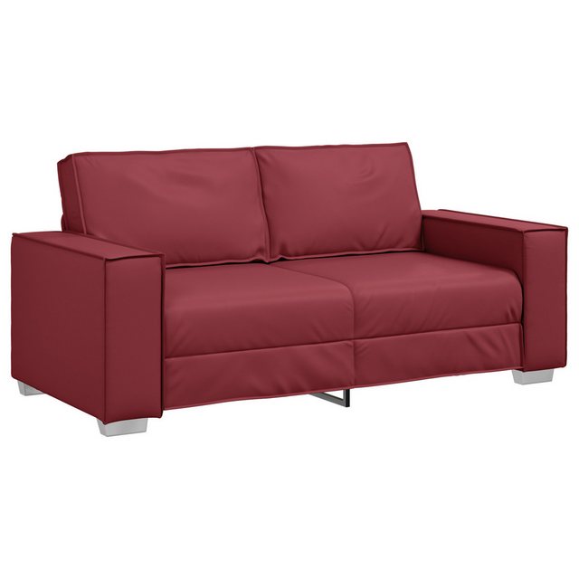 vidaXL Sofa Sofa Weinrot Metall, Holz, Schaumstoff, Textilene, PVC 2.5-Sitz günstig online kaufen