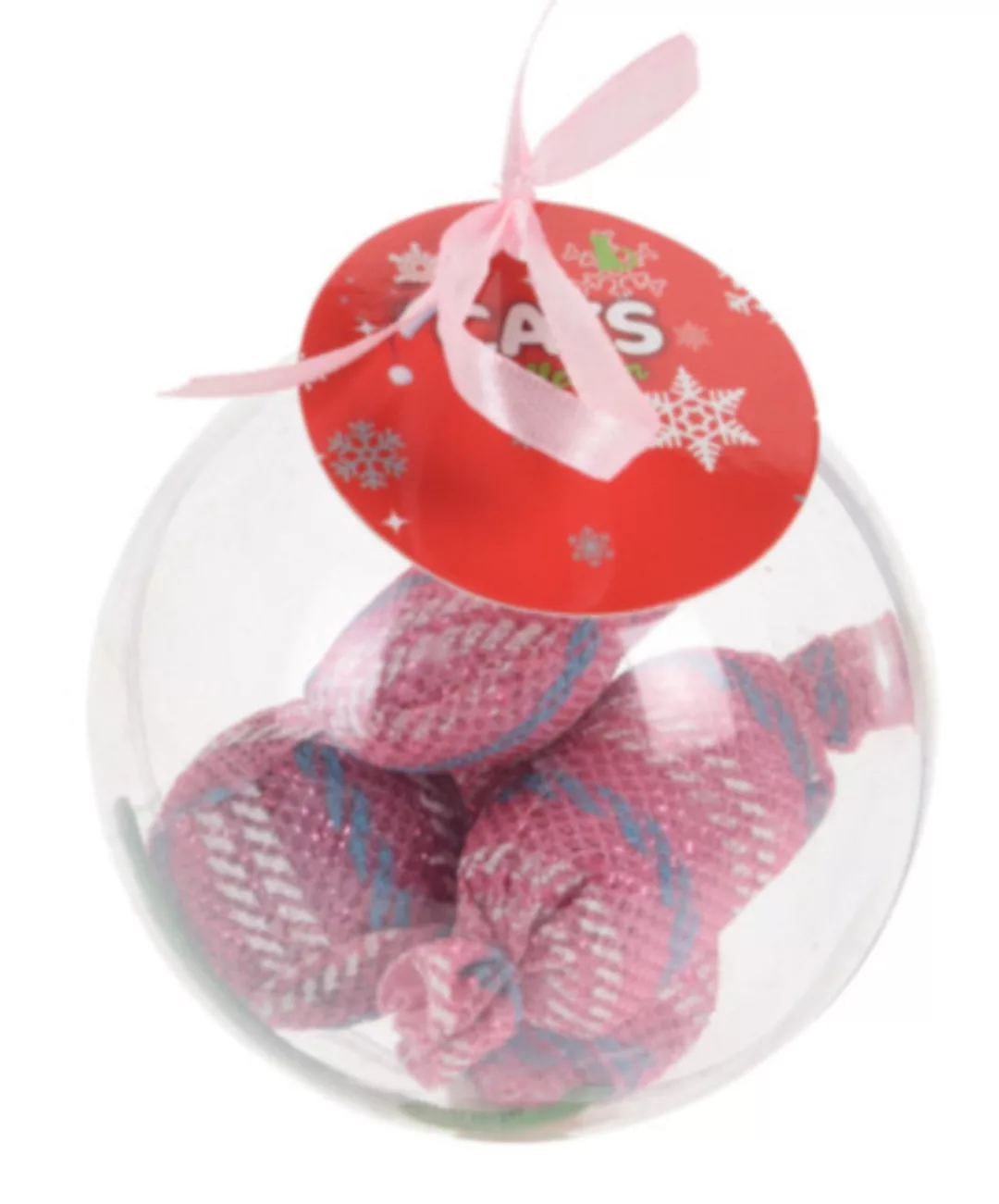 Katze Spielzeug Weihnachten Ball 9 Cm Polypropylen Rosa günstig online kaufen