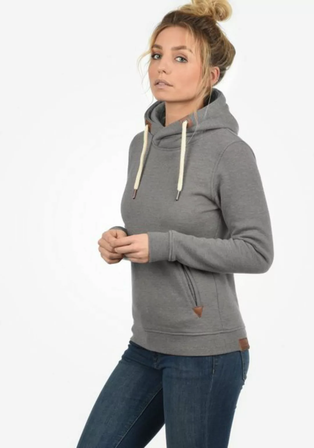 DESIRES Hoodie Vicky Hood Kapuzenpullover mit Cross-Over Kragen günstig online kaufen