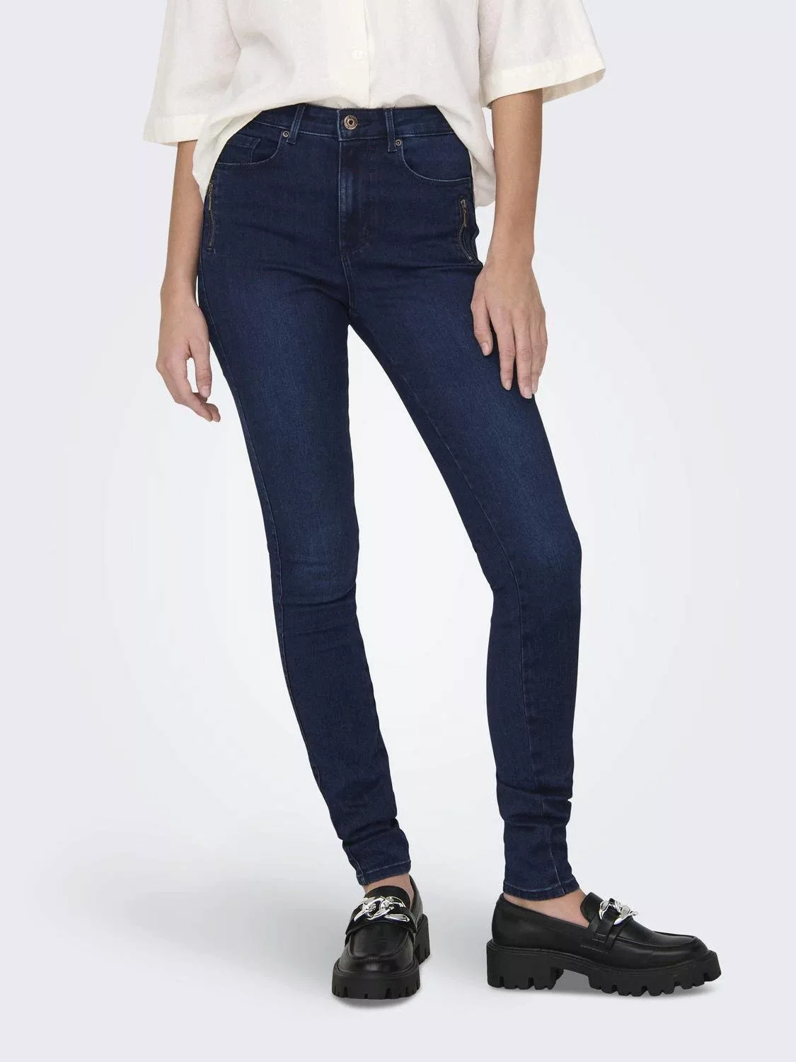 ONLY High-waist-Jeans "ONLROYAL HW SK ZIP POC DNM PIM" günstig online kaufen
