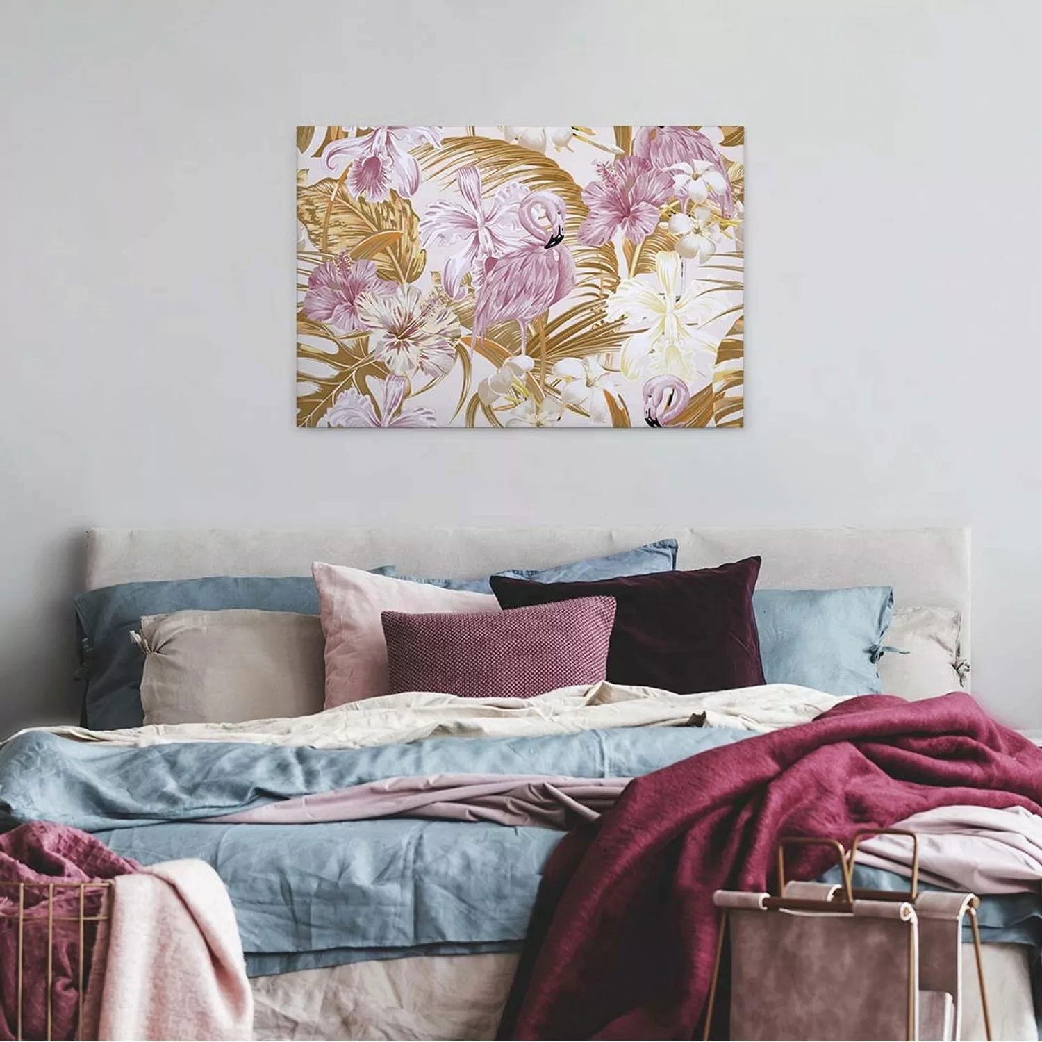 A.S. Création Leinwandbild "Flamingo Art", Blumen, (1 St.), Dschungel Keilr günstig online kaufen