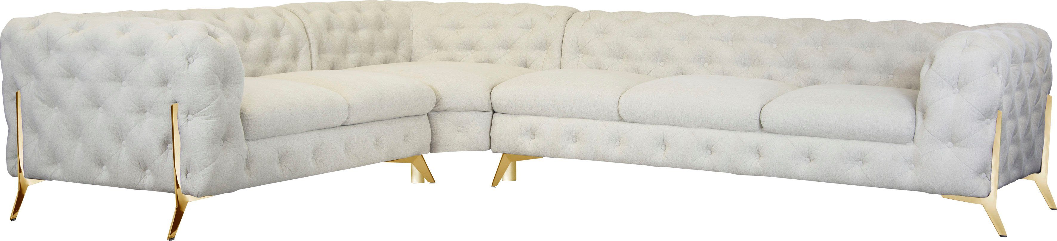 Leonique Chesterfield-Sofa "Amaury L-Form", großes Ecksofa, Chesterfield-Op günstig online kaufen
