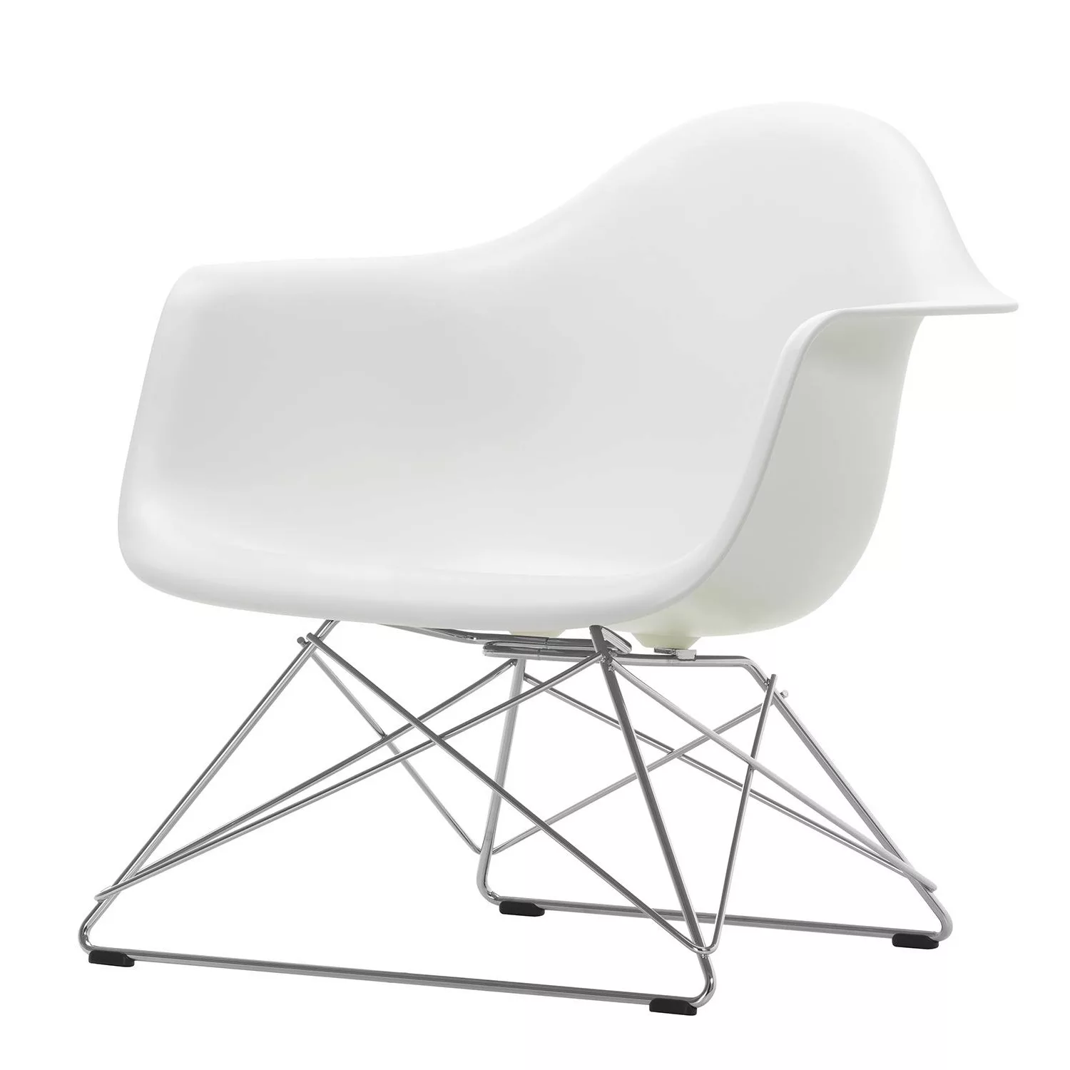 Vitra - Eames Plastic Armchair LAR Gestell verchromt - weiß/Sitzschale Poly günstig online kaufen