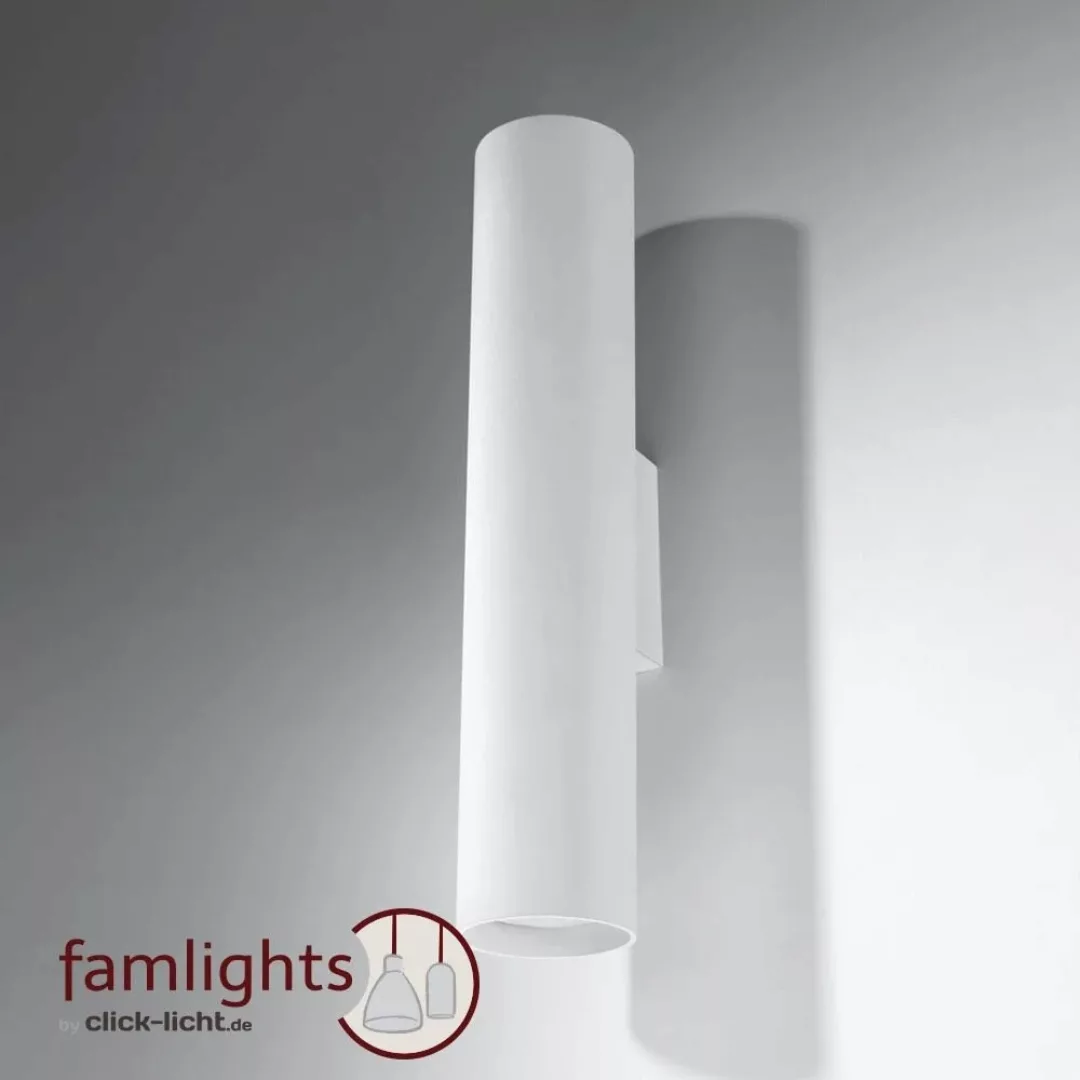 famlights | Wandleuchte Brian aus Stahl in Weiß GU10 max. 2 x 40W günstig online kaufen