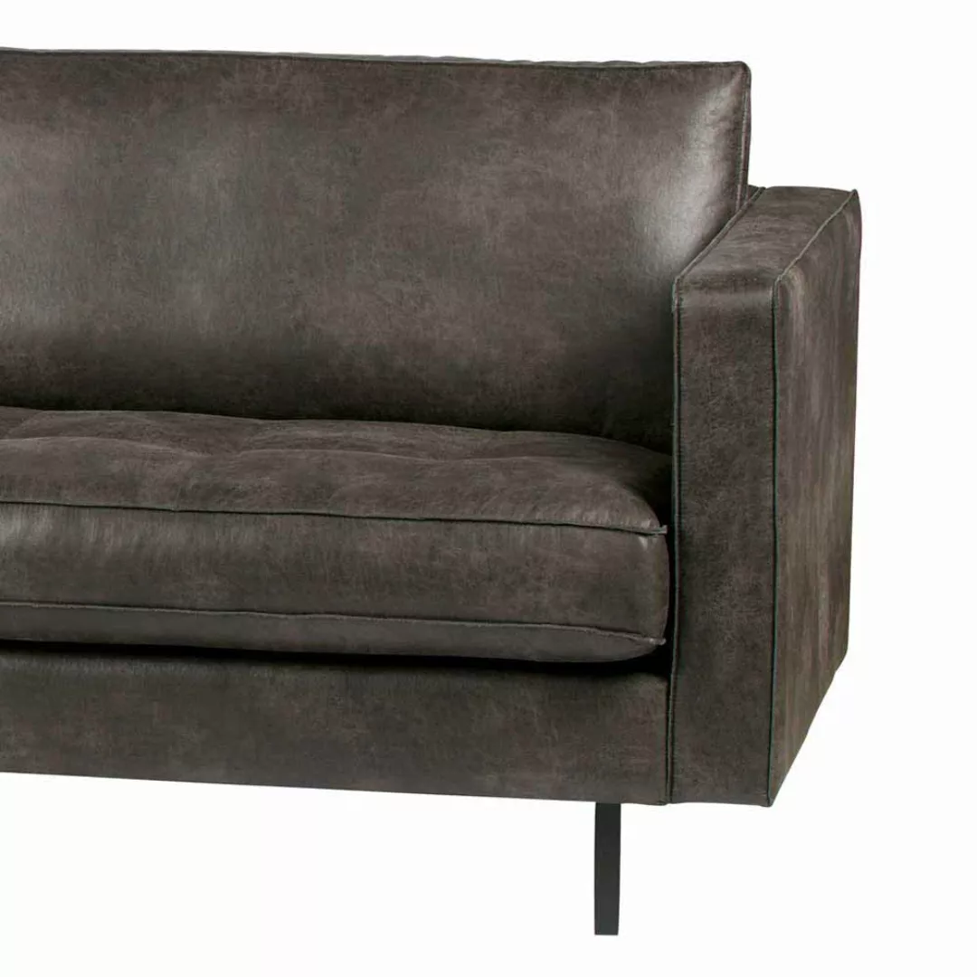 3 Sitzer Sofa aus Recycling Leder Schwarz günstig online kaufen