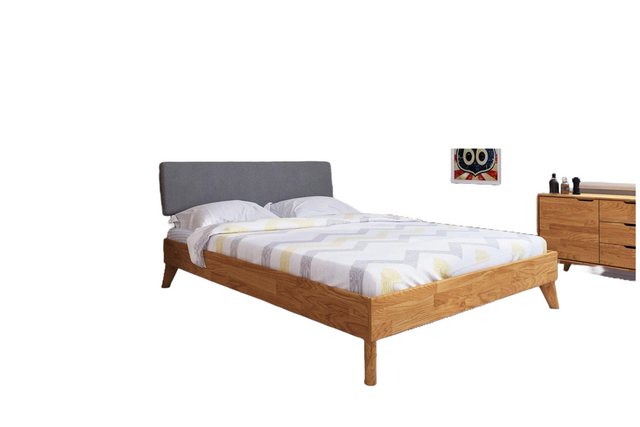 Natur24 Einzelbett Bett Gerg 4 Wildeiche 120x200cm mit Polsterkopfteil und günstig online kaufen