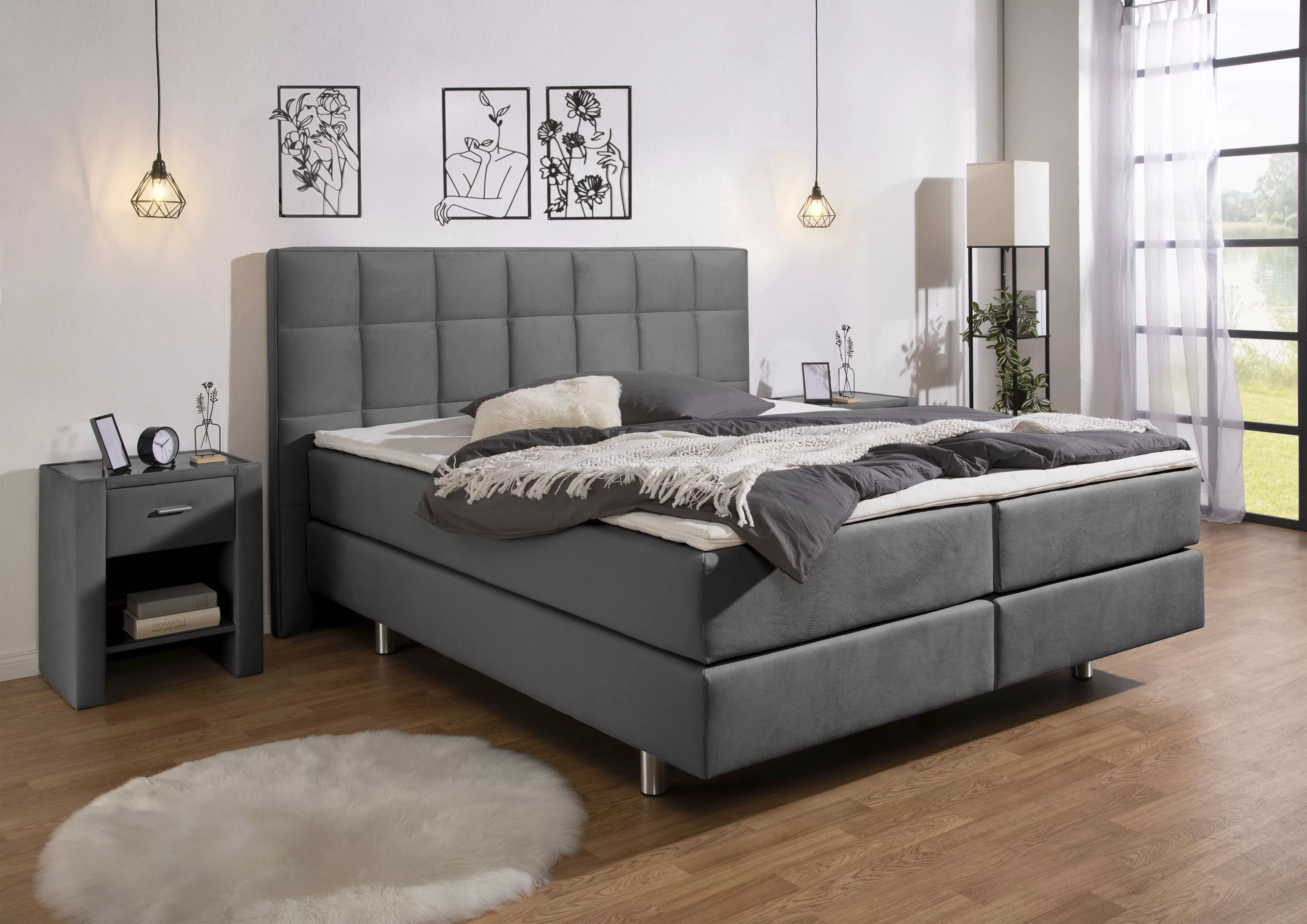 INOSIGN Boxspringbett "Loomis", inkl. Topper, wahlweise in H2, H3 oder H4 e günstig online kaufen